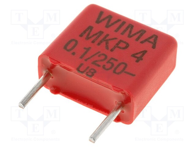 Capacitor: polypropylene; 100nF; 7.5mm; ±10%; 4.5x9.5x10.3mm