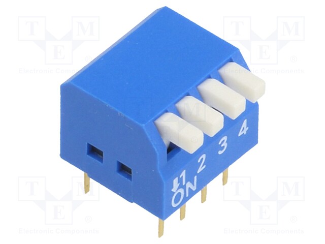 Switch: DIP-SWITCH; Poles number: 4; ON-OFF; 0.05A/12VDC; Pos: 2