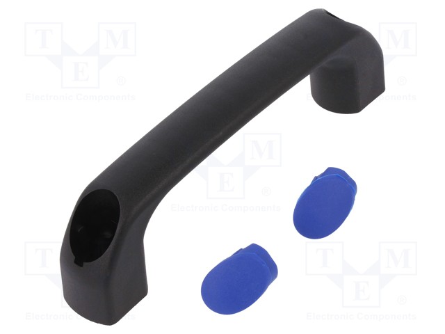 Handle; Mat: polyamide; black; H: 34mm; L: 120mm; blue; W: 18mm; 530N