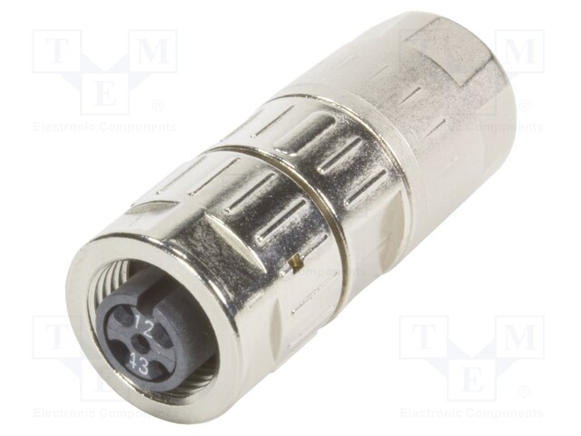 SENSOR CONNECTOR, M12, RCPT, 4POS, CABLE