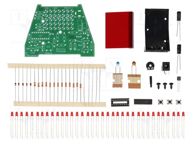 Rolling message; visual effects; No.of diodes: 35; red