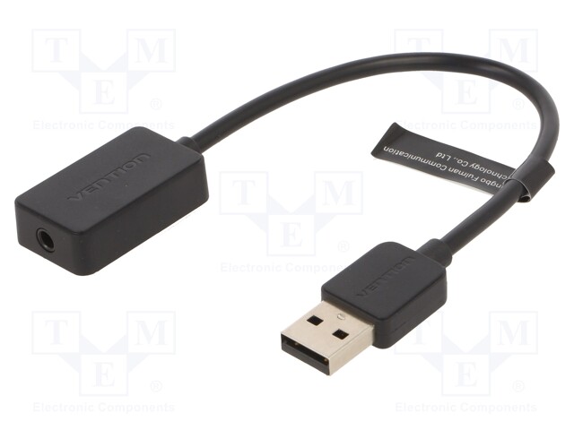 PC extension card: sound; black; Jack 3.5mm socket,USB A plug