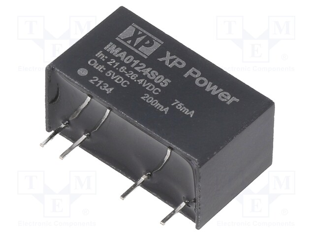 Isolated Board Mount DC/DC Converter, Medical, 1 Output, 1 W, 5 V, 200 mA