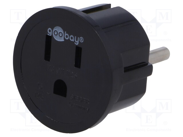 Adapter; Out: JAPAN,USA; Plug: with earthing; Colour: black