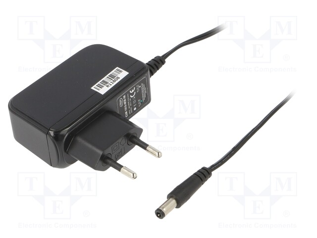 Power supply: switched-mode; 15VDC; 1A; Out: 5,5/2,5; 15W; Plug: EU