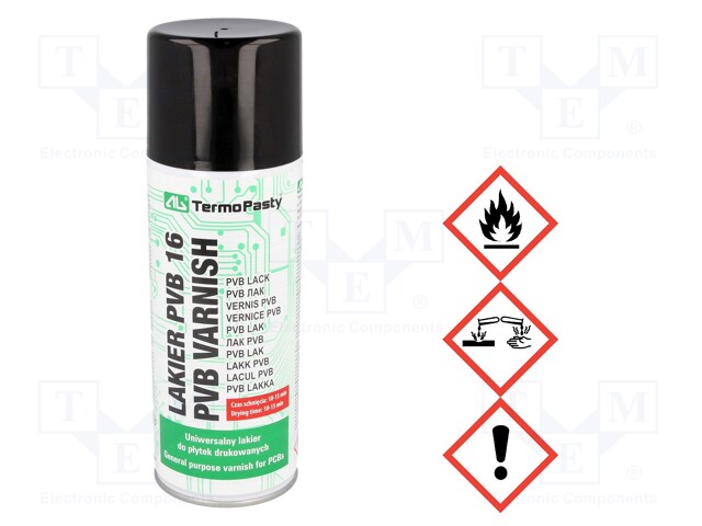 Varnish; transparent; spray; 400ml; LAKIER PVB; Temp: -50÷150°C