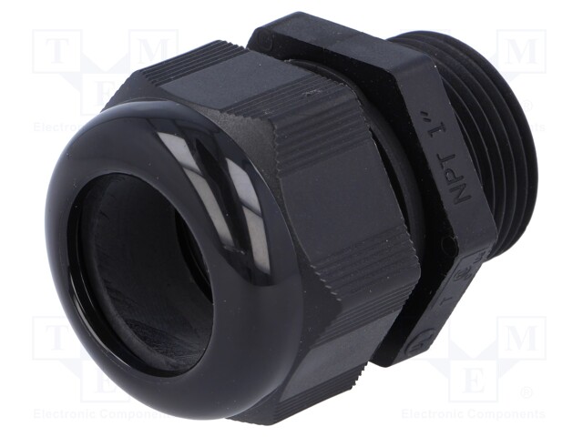 Cable gland; NPT1"; IP68; Mat: polyamide; black