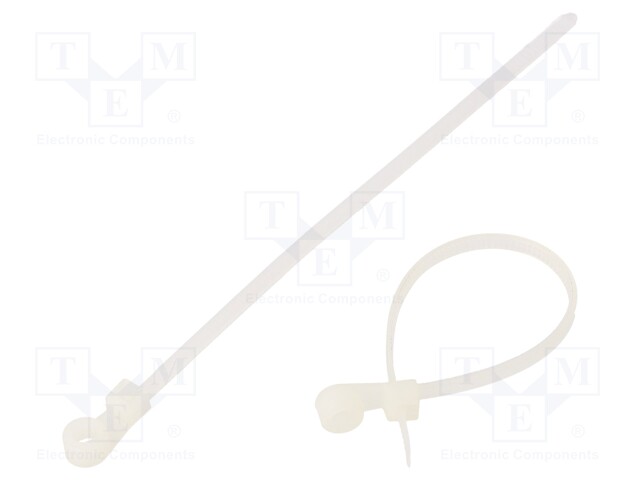 Cable tie; with fixing lugs; L: 110mm; W: 2.5mm; polyamide; 80N