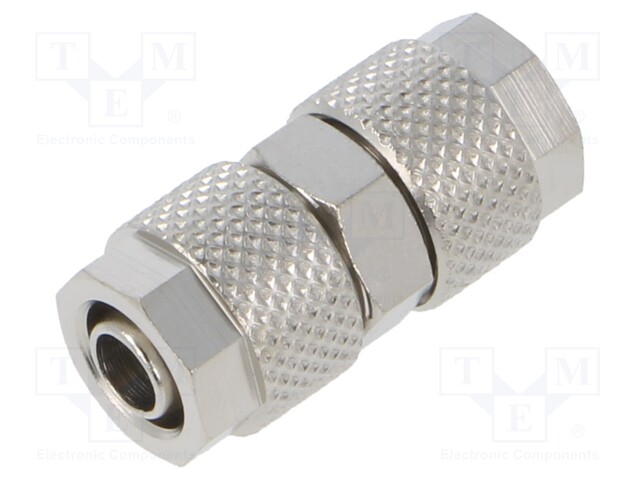 Screw-on fitting; inline splice; max.15bar; nickel plated brass