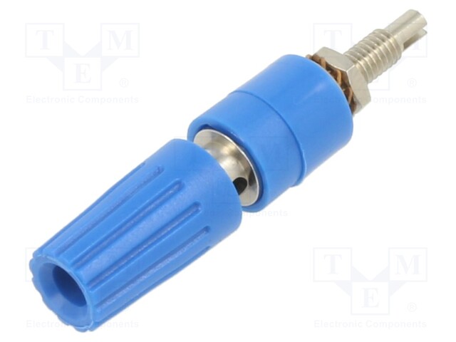 Socket; 4mm banana; 35A; 30VAC; 60VDC; blue; nickel plated