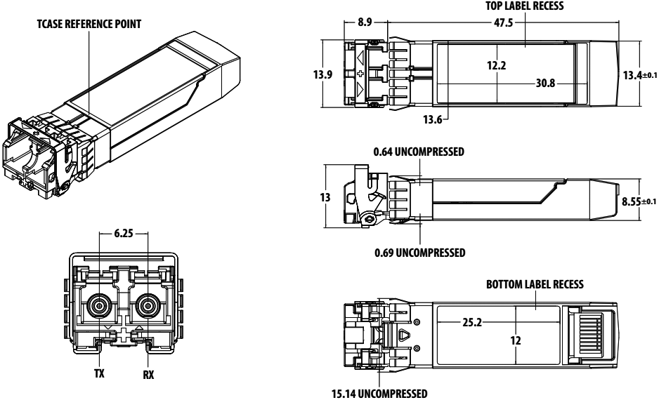 Toslink component: duplex transmitter/receiver; 850nm