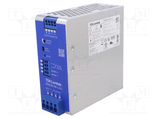 Power supply: switched-mode; 240W; 48VDC; 5A; 3x350÷575VAC; 780g