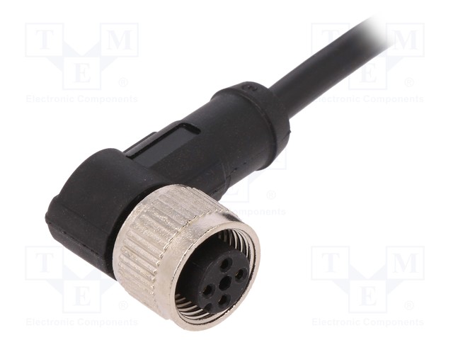 Connection lead; M12; PIN: 4; angled; 10m; plug; 250VAC; 4A; -25÷80°C