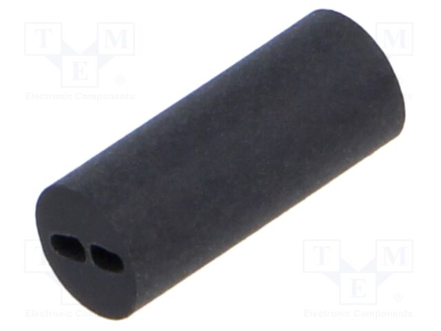 Spacer sleeve; LED; Øout: 3.9mm; ØLED: 3mm; L: 10mm; black; Mat: PVC