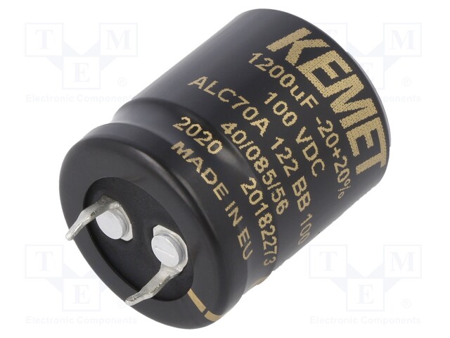 Capacitor: electrolytic; 1.2mF; 100VDC; ESR: 221mΩ; SNAP-IN; ±20%