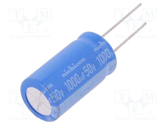 Capacitor: electrolytic; THT; 1000uF; 50VDC; Ø16x31.5mm; ±20%