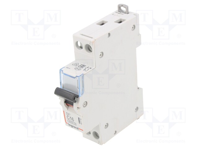 Circuit breaker; 400VAC; Inom: 16A; Poles: 1+N; DIN; Charact: C; 6kA