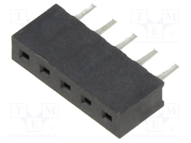 PCB Receptacle, Vertical, Board-to-Board, 2 mm, 1 Rows, 5 Contacts, Through Hole Mount, M22 Series