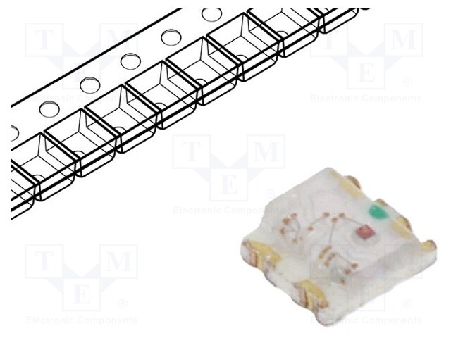 LED; SMD; 0603; RGB; 1.6x1.5x0.5mm; 120°; 1.6÷2.4/2.4÷3.4/2.6÷3.4V