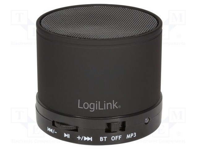 Speaker; black; 10m; 4h; 3W; Kit: loudspeaker,USB cable