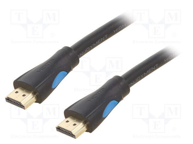 Cable; HDMI 1.4; HDMI plug,both sides; PVC; Len: 8m; black; 28AWG