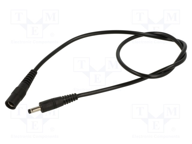 Cable; DC 5,5/2,1 plug,DC 5,5/2,1 socket; straight; 0.5mm2; 0.5m
