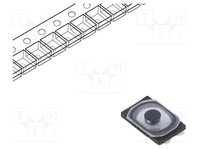 Push-button; SPST; Pos: 2; 0.02A/15VDC; SMD; none; OFF-(ON); 500mΩ