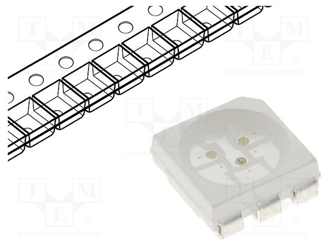 LED; SMD; 5060; RGB; 5x5mm; 100°; Lens: transparent