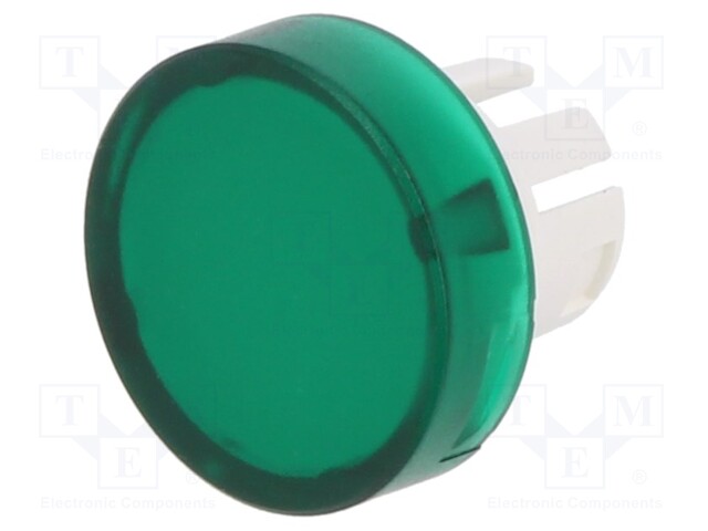 Actuator lens; 22mm; 61; Colour: green transparent; Mat: plastic