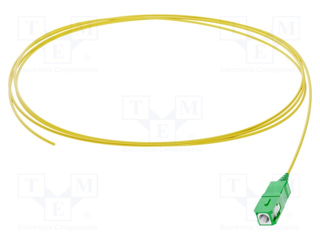 Optic fiber pigtail; SCA; 1m; Optical fiber: 900um; yellow