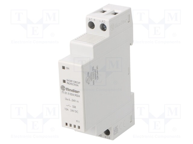 Solid State Relay, SPST-NO, 15 A, 36 VDC, DIN Rail, Screw, DC Switch
