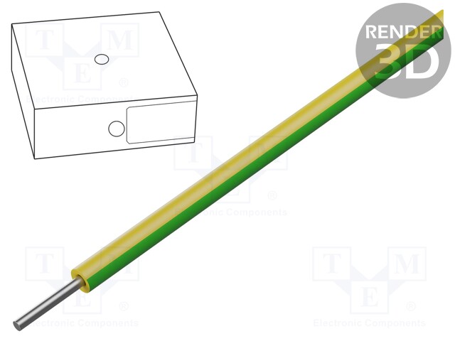 Wire; SiD; solid; Cu; 1.5mm2; silicone; yellow-green; -60÷180°C