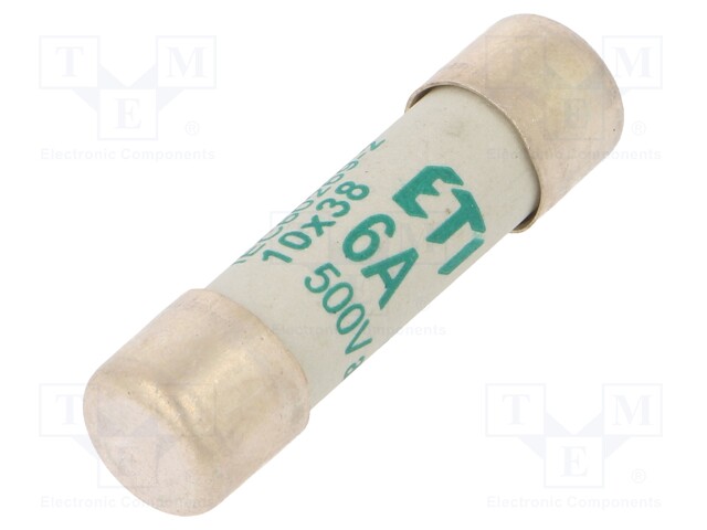 Fuse: fuse; aM; 6A; 500VAC; cylindrical; 10,3x38mm