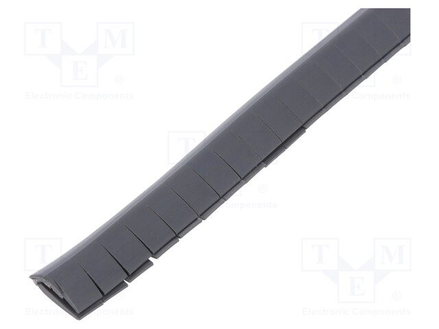 Hole and edge shield; PVC; L: 10m; black; H: 12mm; W: 6mm; -30÷70°C