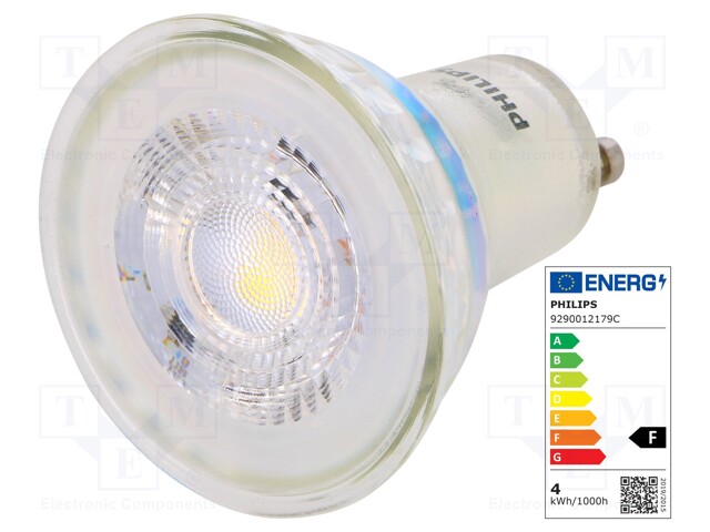 LED lamp; warm white; GU10; 230VAC; 265lm; 3.5W; 36°; 3000K