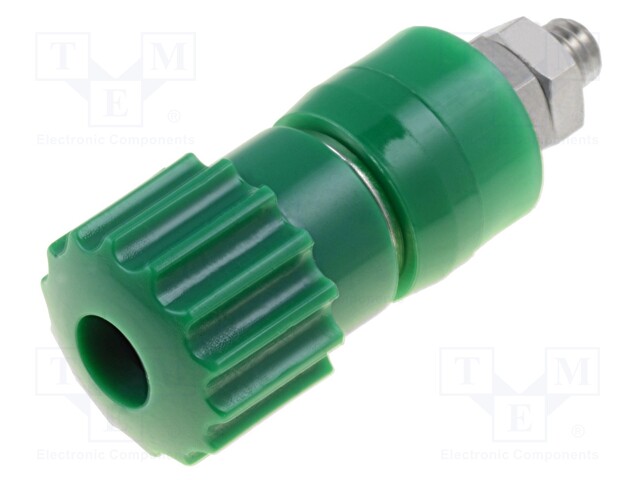 Socket; 4mm banana; 25A; green