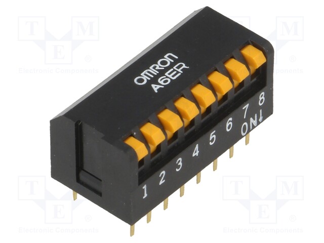 Switch: DIP-SWITCH; Poles number: 8; ON-OFF; 0.025A/24VDC; Pos: 2