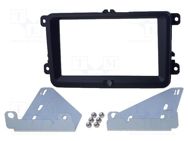 Radio mounting frame; Seat,Škoda,VW; 2 DIN; black