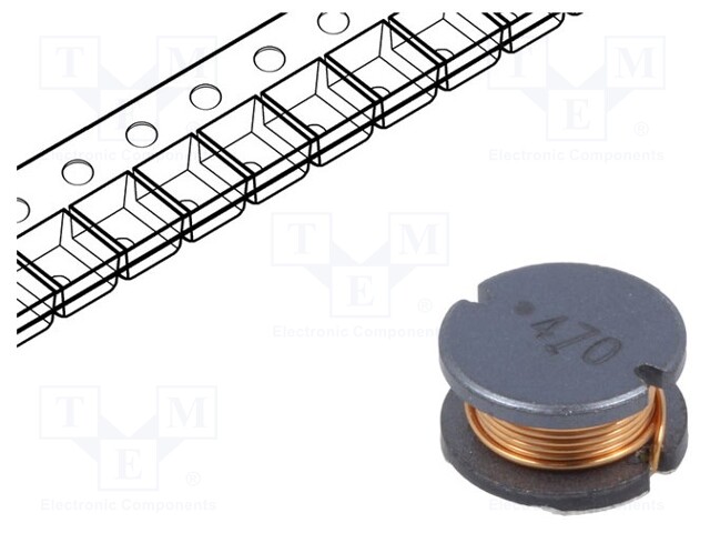 Inductor: wire; SMD; 47uH; 1.25A; ±10%; Q: 20; Ø: 10mm; H: 6mm; 170mΩ