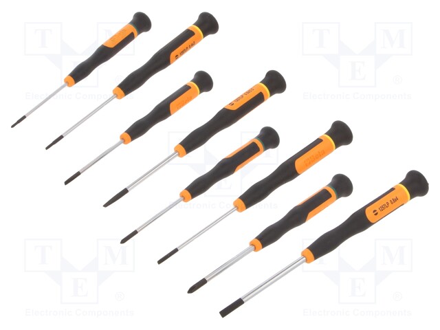 Kit: screwdrivers; Pcs: 8; precision; Phillips,slot