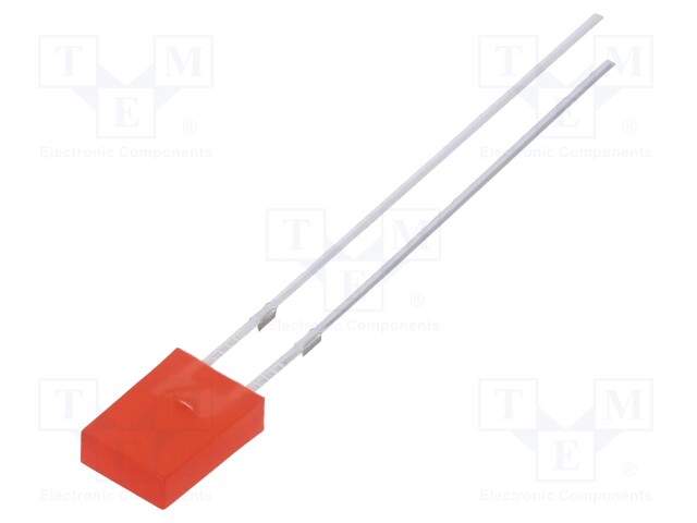 LED; rectangular; 2x4.95x6.96mm; red; 20÷30mcd; 150°; Front: flat