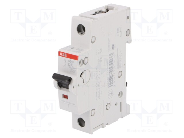 Circuit breaker; Inom: 16A; Poles: 1; DIN; Charact: D; 6kA; IP20