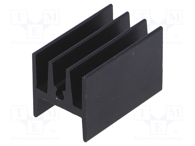 Heatsink: extruded; H; TO220; black; L: 25mm; W: 15mm; H: 17mm