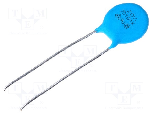 Varistor: metal-oxide; THT; 60VAC; 85VDC; 100V; ±10%; 1.2kA; 7J