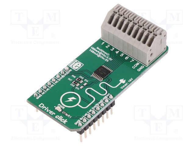 Click board; motor driver,relay driver; GPIO; DRV777; 5VDC