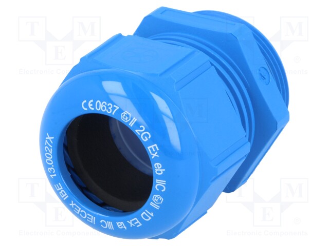 Cable gland; M32; IP68; Mat: polyamide; blue; Conform to: ATEX Ex