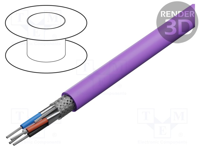 Wire; DeviceNet; 1x2x24AWG+1x2x22AWG; stranded; Cu; FRNC; violet