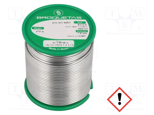 Soldering wire; Sn99Ag0,3Cu0,7; 1.5mm; 0.25kg; lead free