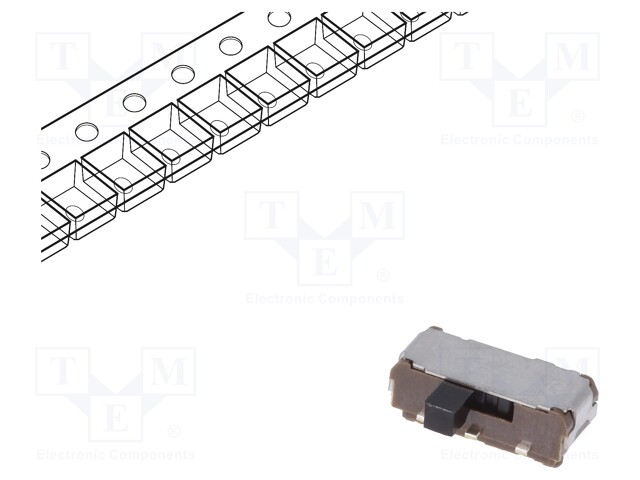 Switch: slide; Pos: 2; SPDT; 0.3A/6VDC; ON-ON; Mounting: SMT; 3N