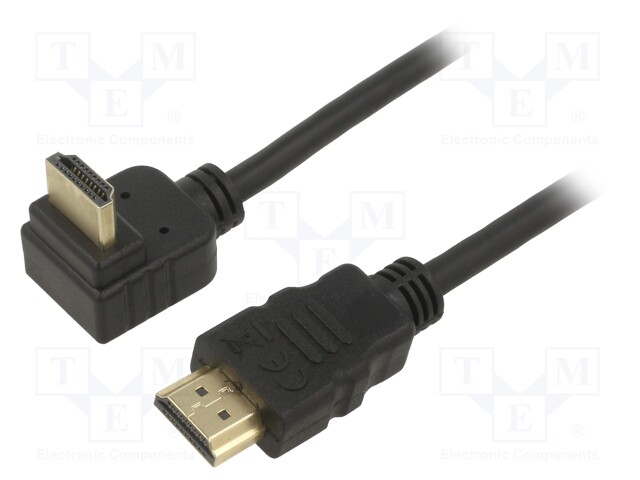 Cable; HDCP 2.2,HDMI 2.0; HDMI plug,HDMI plug 270°; PVC; 1m